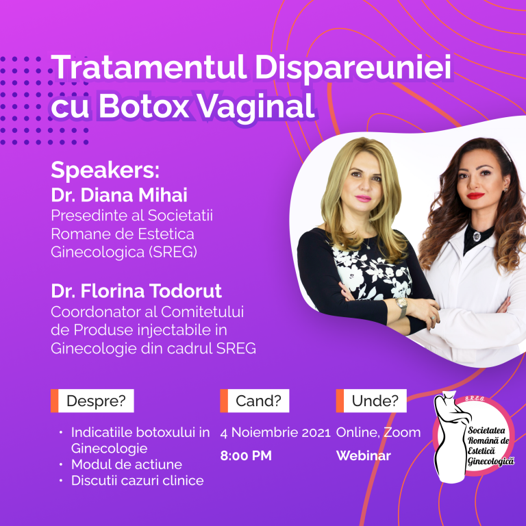 Webinar Tratamentul Dispareuniei cu Botox Vaginal Dr. Diana Mihai si Dr. Florina Todorut Ginecologie 1x1